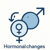 Icon: Hormone als häufige Ursache für Telogenes Effluvium.