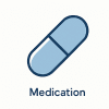 Icon: Medikamente als häufige Ursache für Telogenes Effluvium.