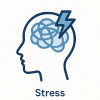 Icon: Stress als häufige Ursache für Telogenes Effluvium.