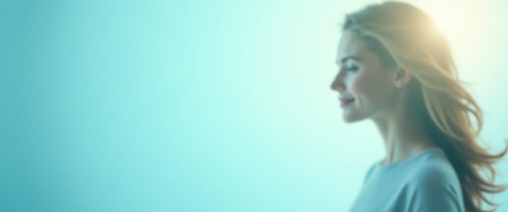 Junge Frau blickt hoffnungsvoll – Titelseite vom Haarausfall Ratgeber HairRenewalGuide